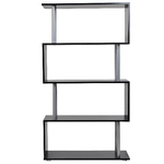 HOMCOM Libreria di Design Moderna 4 Ripiani, Nero, 80x30x145cm