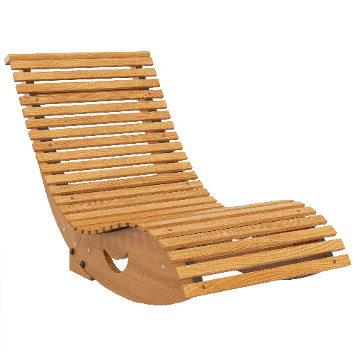 Outsunny Sedia a Dondolo da Giardino a S con Seduta Ergonomica, in Legno di Abete e di Pino, 130x60x60 cm