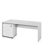 Sarmog  Pidema:Scrivania ufficio bianco fiammato larga 120 cm
