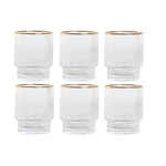Home ESPRIT Set di Bicchieri Home ESPRIT Trasparente Dorato Cristallo 320 ml (6 Unità)