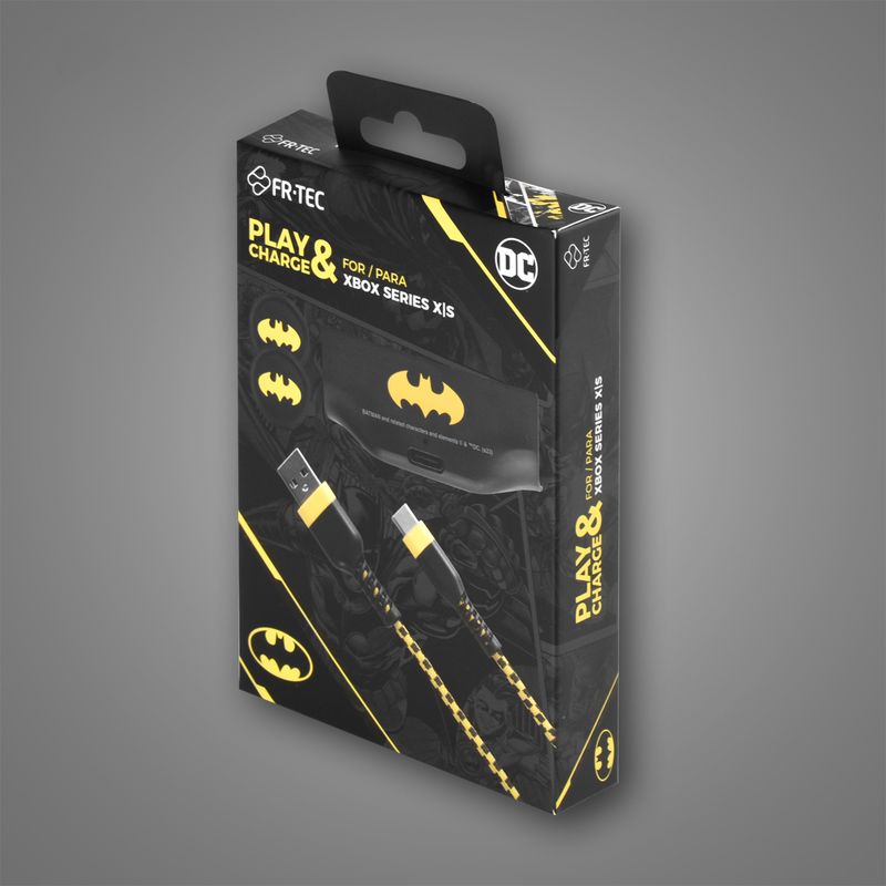 FR-TEC-Pack-Carga-y-Juega-Batman-Xbox-Series-X-S---Grips-con-Logo-Batman---Cable-USB-C-3m-Resistente-y-Colorido---Bateri