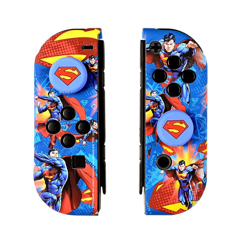 FR-TEC-Carcasas-Duras-Protectoras-para-Joycons-de-Superman-para-Nintendo-Switch---Grips-con-Relieve-Del-Logo-de-Superman