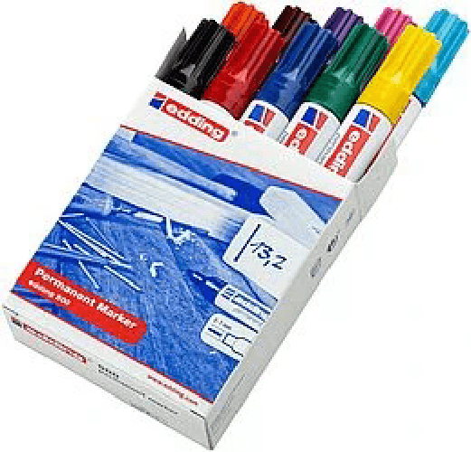 Edding 500 marcatore permanente Punta smussata Nero Blu Marrone Verde Azzurro Arancione Rosa Rosso Viola