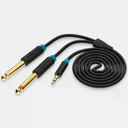 Vention BACBG cavo audio 15 m 3.5mm 2 x 6.35mm Nero