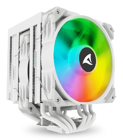 Sharkoon A60 RGB Processore Raffreddatore d'aria 12 cm Bianco 1 pz