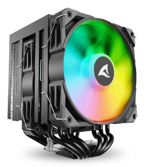 Sharkoon A60 RGB Processore Raffreddatore d'aria 12 cm Nero 1 pz