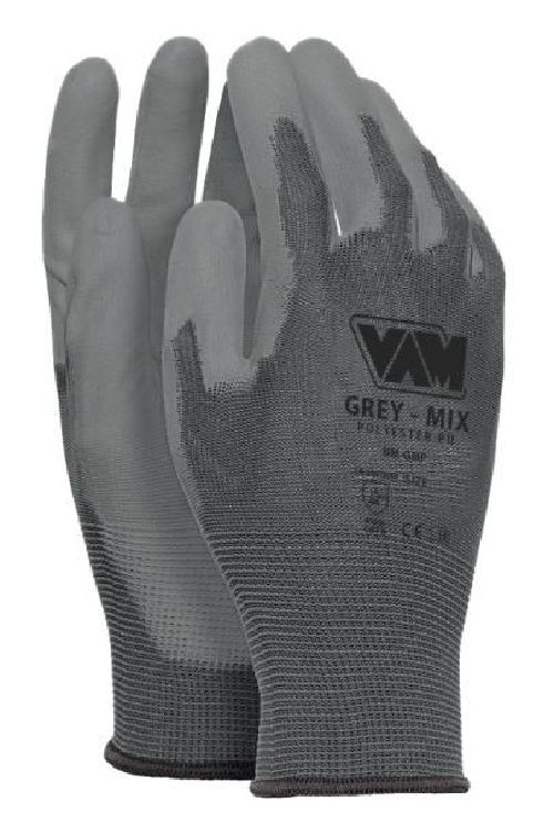 Vam Coppia guanti Grey Mix spalmati in PU grigio taglia M