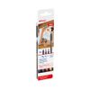 Edding-1340-Brush-Pack-de-4-Rotuladores---Punta-Pincel-Flexible---Trazo-1-3mm---Tinta-con-Base-de-Agua---Colores-Oro-Ne