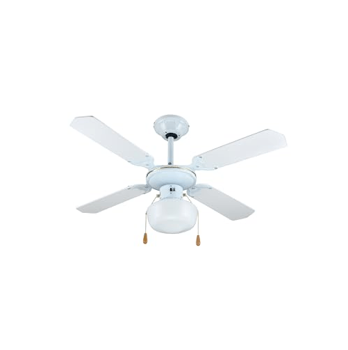 Zephir Ventilatore da Soffitto Zephir con Luce e 4 Pale in Legno