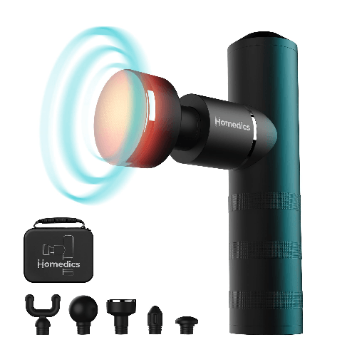 HoMedics MYTI Massaggiatore Elettrico Portatile Riscaldato - Sollievo Muscolare con 5 Accessori