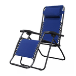 TrAdE Shop Traesio  Sdraio Sedia In Textilene Blu Pieghevole Multiposizione Reclinabile Giardino 221005 -