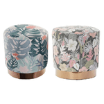 DKD Home Decor  Poggiapiedi DKD Home Decor Multicolore Legno Metallo Tropicale 35 x 35 x 35 cm (2 Unità)