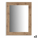 Gift Decor  Specchio da parete 77609 Marrone 66 x 85 x 2 cm 64,5 x 84,5 x 1,5 cm Rettangolare (2 Unità)