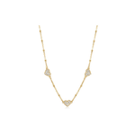 SAGAPO COLLANA Aurora PVD ORO CUORI e CRISTALLI