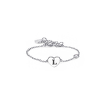 SAGAPO BRACCIALE Click ACCIAIO CUORE LETTERA L