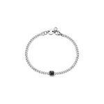 SAGAPO BRACCIALE Snap ACCIAIO CRISTALLO NERO