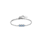 SAGAPO BRACCIALE Dazzly ACCIAIO 3 CRISTALLI AZZURRI