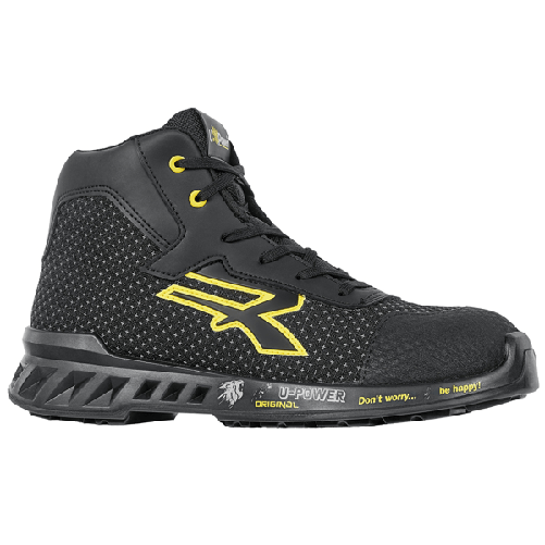 U-Power Calzatura di sicurezza Joe - S3 SRC CI ESD RedLeve - numero 37 - nero/giallo - U-Power