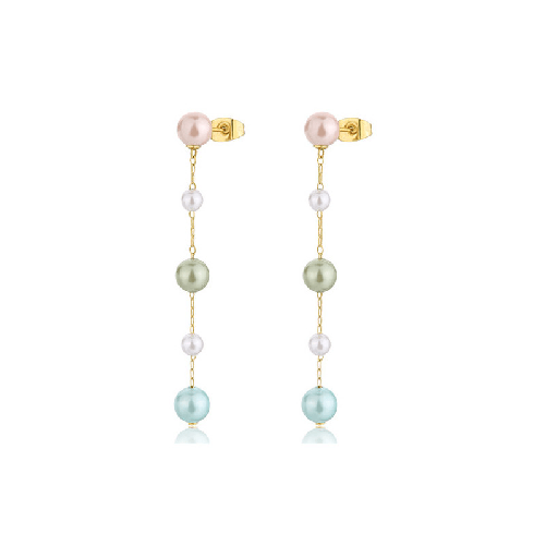 SAGAPO ORECCHINI Wisdom PVD ORO PERLE COLOR PENDENTE