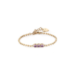 SAGAPO BRACCIALE Dazzly PVD ORO 3 CRISTALLI LILLA