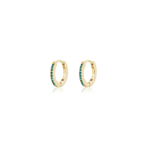 SAGAPO ORECCHINI DAZZLY PVD ORO CRISTALLO VERDE
