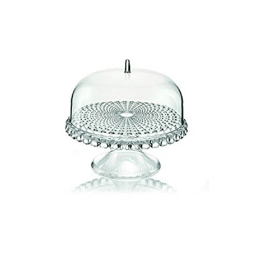 GUZZINI ALZATA TORTA con CAMPANA Tiffany Trasparente