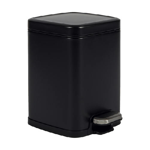 PERFETTO Bidone Pico - con pedale e vaschetta - 4 L - nero satinato - Perfetto