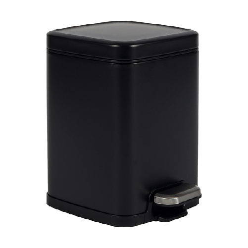 PERFETTO Bidone Pico - con pedale e vaschetta - 6 L - nero satinato - Perfetto