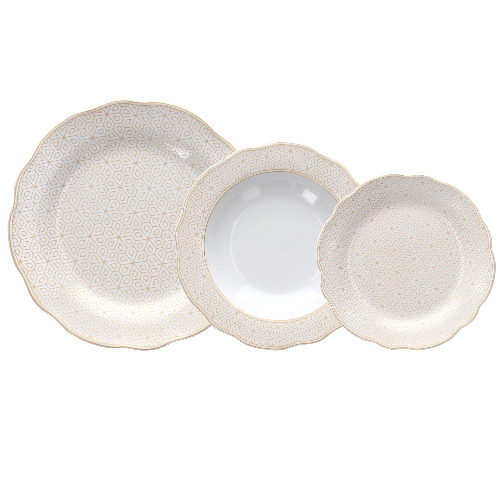 Tognana Servizio Piatti Tognana Diana - 18 Pezzi in Porcellana Beige