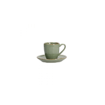 ROSE E TULIPANI TAZZA CAFFE' con PIATTO Concerto Verde Oliva