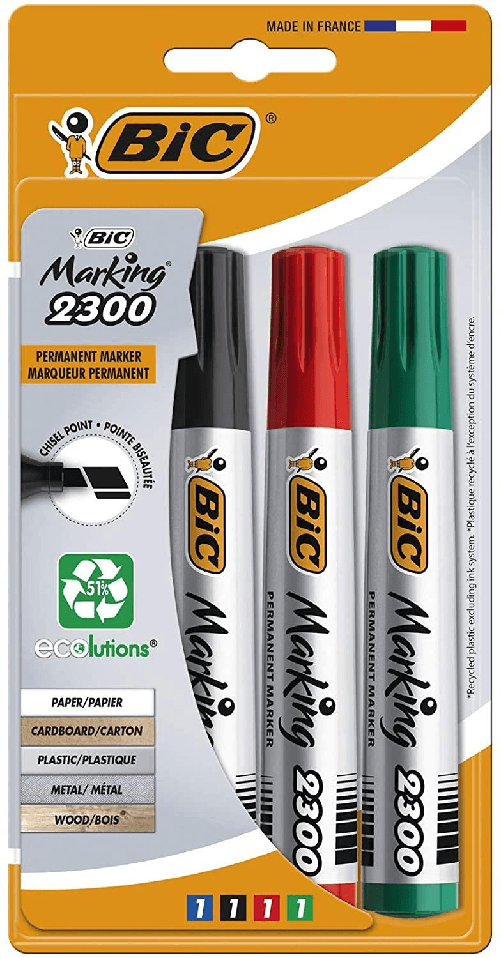 BIC-Marking-2300-Ecolutions-Pacchetto-di-4-Sliker-permanenti---Essere-Punto---Base-alcolica---Ecologica---Colori-di-alim