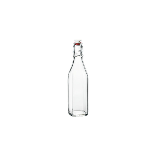 BORMIOLI BOTTIGLIA VETRO TRASPARENTE CON TAPPO SWING 0,5Lt