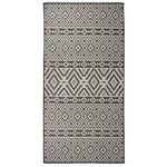 VidaXL Tappeto da Esterni a Tessitura Piatta 100x200 cm Strisce Nere