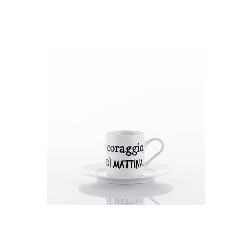 WEISSESTAL TAZZA CAFFE' con PIATTO CI VUOLE CORAGGIO, IL LUNEDI' MATTINA
