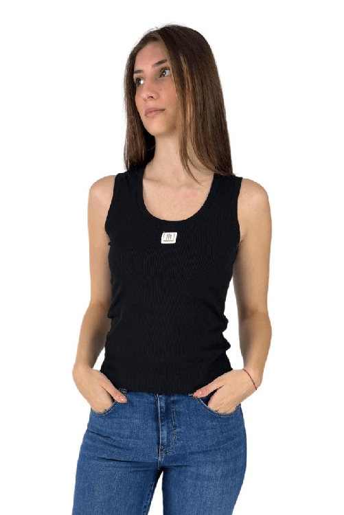 FRACOMINA MAGLIA TOP CANOTTA DONNA FRACOMINA FP25ST2001J40101 NERO ORIGINALE PE 2025
