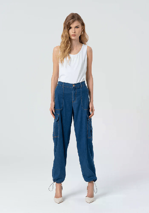 FRACOMINA PANTALONE JEANS DONNA FRACOMINA FP25SVC006D46302 COTONE BLU ORIGINALE PE 2025