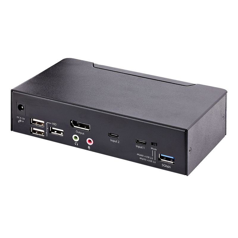 StarTech.com-Switch-KVM-USB-C-KVM-DisplayPort-a-2-porte-con-video-HDR-4K-60Hz-UHD-Audio-da-35-mm-Hub-4x-USB-HID-e-2x-USB-A-3.0-5Gbps-Hot-Key-Switching-Compatibile-Thunderbolt-3-e-4--SV231DPUCA-