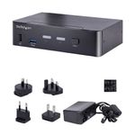 StarTech.com-Switch-KVM-USB-C-KVM-DisplayPort-a-2-porte-con-video-HDR-4K-60Hz-UHD-Audio-da-35-mm-Hub-4x-USB-HID-e-2x-USB-A-3.0-5Gbps-Hot-Key-Switching-Compatibile-Thunderbolt-3-e-4--SV231DPUCA-