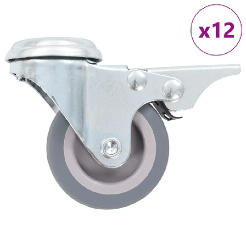 VidaXL Ruote Girevoli con Foro per Bullone 12 pz 50 mm