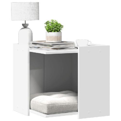 VidaXL Recinto per Lettiera per Gatti Bianco 53x53x51 cm in Truciolato