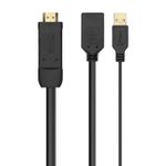 AISENS A122-0642 cavo e adattatore video 0,1 m HDMI tipo A (Standard) DisplayPort + USB Type-A Nero