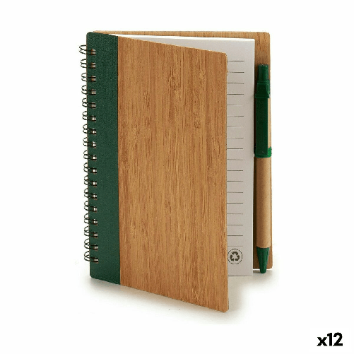 Pincello Quaderno ad Anelli con Penna Pincello AR1810133 1 x 16 x 12 cm Bambù (12 Unità)