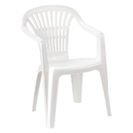 TrAdE Shop Traesio  Set 6 Pz Sedia Bianca Poltrona Plastica Impilabile Con Braccioli 54x53x80 Cm 862456 -