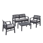 TrAdE Shop Traesio  Set Salotto Da Esterno Arredo Giardino Java Con Tavolino 2 Poltrone Divano Con Cuscini -