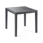 TrAdE Shop Traesio  Tavolo Tavolino Quadrato Effetto Finto Rattan Vimini Antracite 79x79x72cm Bar Casa 052024 -