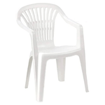 TrAdE Shop Traesio  Set 6pz Sedia Poltrona Giardino Esterno Monoblocco Impilabile In Plastica Bianca 006508 -