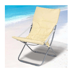 TrAdE Shop Traesio Spiaggina Sedia Canapone In Acciaio Tessuto Imbottito Pieghevole Relax Beige -