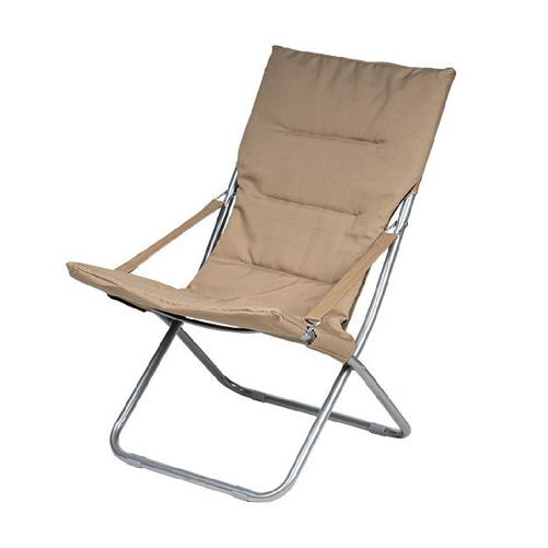 TrAdE Shop Traesio  Spiaggina Sedia Canapone In Acciaio Tessuto Imbottito Pieghevole Relax Marrone 3994190 -