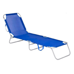 TrAdE Shop Traesio  Lettino In Textilene Blu Per Mare Giardino Schienale Regolabile In 3 Posizioni 281045 -