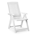 TrAdE Shop Traesio  Sedia Pieghevole Poltrona Bianca Arredo Esterno Da Giardino 60x61x109h Cm 851016 -
